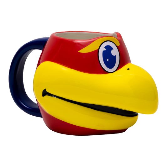 RICO Kansas Jayhawks Mascot Head 18 oz. Mug
