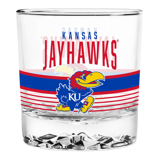 RICO Kansas Jayhawks Stripe Rocks 11.5 oz. Glass