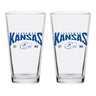 Indigo Falls Kansas Jayhawks 1865 16 oz. Pint Glass