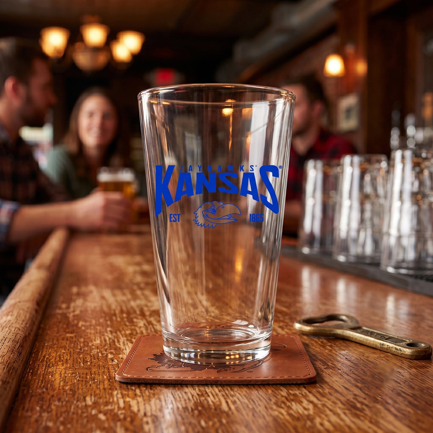 Indigo Falls Kansas Jayhawks 1865 16 oz. Pint Glass