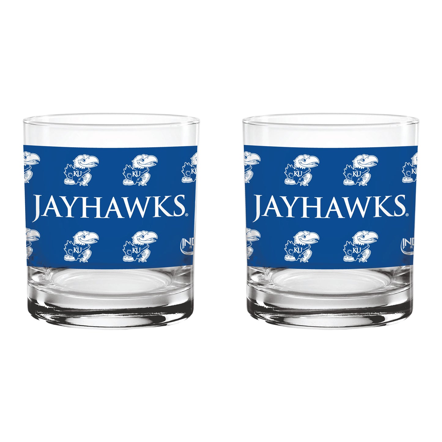 Indigo Falls Kansas Jayhawks Jayhawk Wrap Rocks Glass
