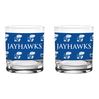 Indigo Falls Kansas Jayhawks Jayhawk Wrap Rocks Glass