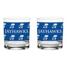 Indigo Falls Kansas Jayhawks Jayhawk Wrap Rocks Glass