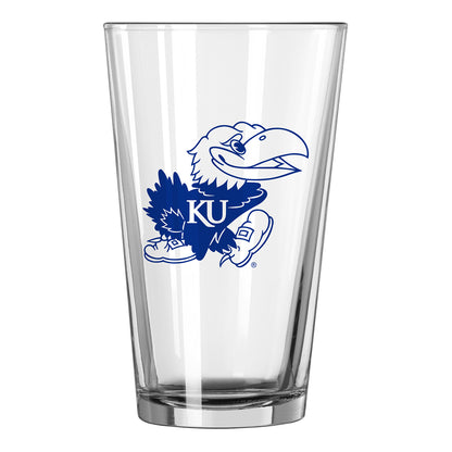 Logo Brands Kansas Jayhawks KU Pint Glass