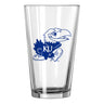 Logo Brands Kansas Jayhawks KU Pint Glass