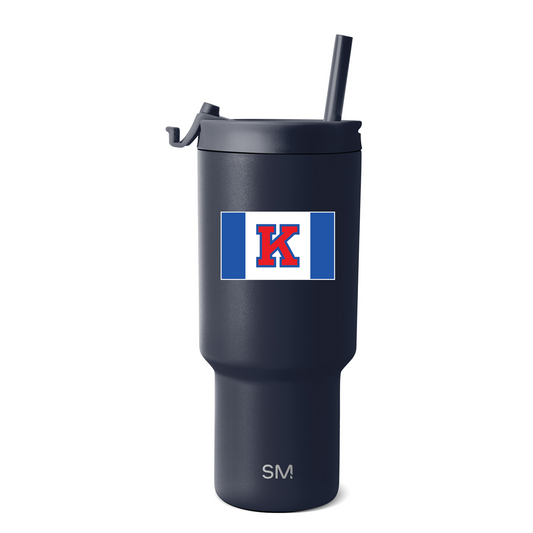 Simple Modern Kansas Jayhawks Flag 30 oz. Trek Straw Bottle