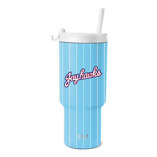 Simple Modern Kansas Jayhawks Pinstripe 30 oz. Trek Bottle
