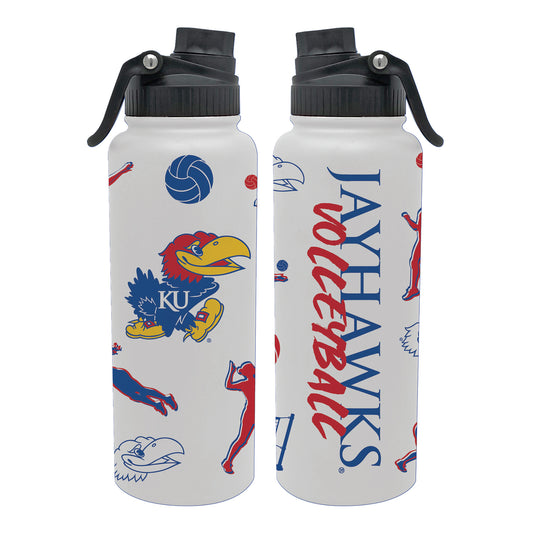 Kansas Volleyball Steel Water Bottle