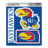Logo Brands Kansas Jayhawks State 3-Pack Stickers