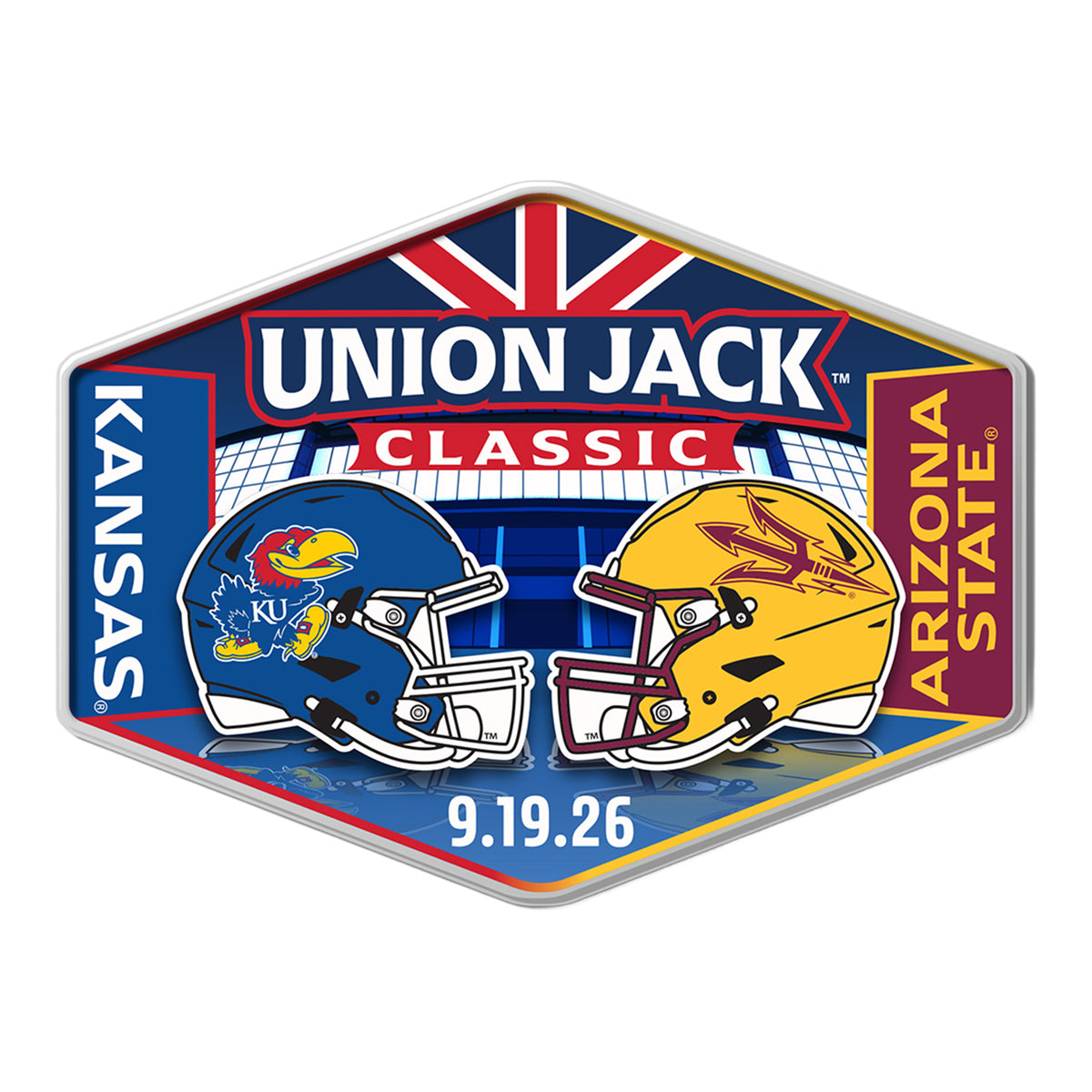 Kansas Jayhawks 2026 London Game Day Hatpin: Kansas vs. Arizona State