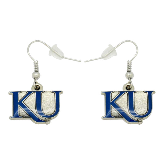 Aminco Kansas Jayhawks KU Dangle Earrings