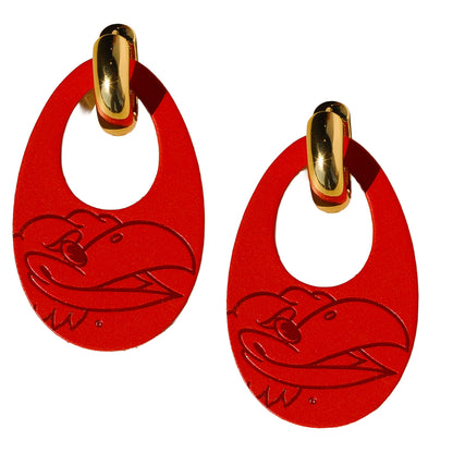 Nickel & Suede Kansas Jayhawks Olivia Earrings