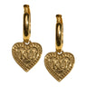 Nickel & Suede Kansas Jayhawks KU Heart Huggie Earrings