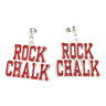 Kansas Rock Chalk Slogan Earrings