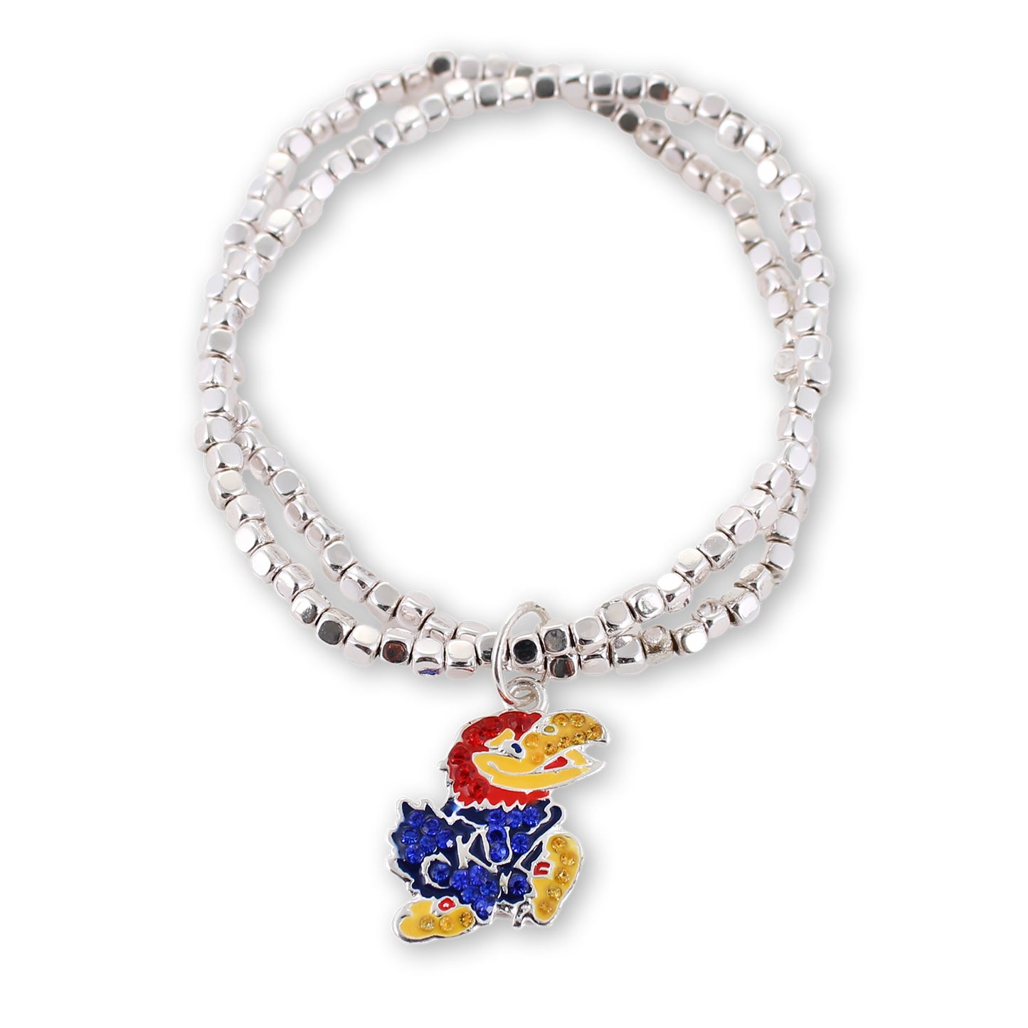 Kansas Jayhawks Crystal Logo Stretch Bracelet