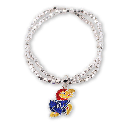 Kansas Jayhawks Crystal Logo Stretch Bracelet