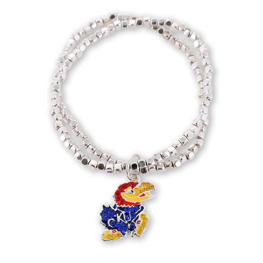 Kansas Jayhawks Crystal Logo Stretch Bracelet