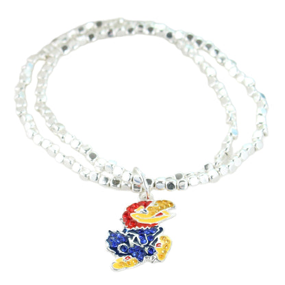Kansas Jayhawks Crystal Logo Stretch Bracelet