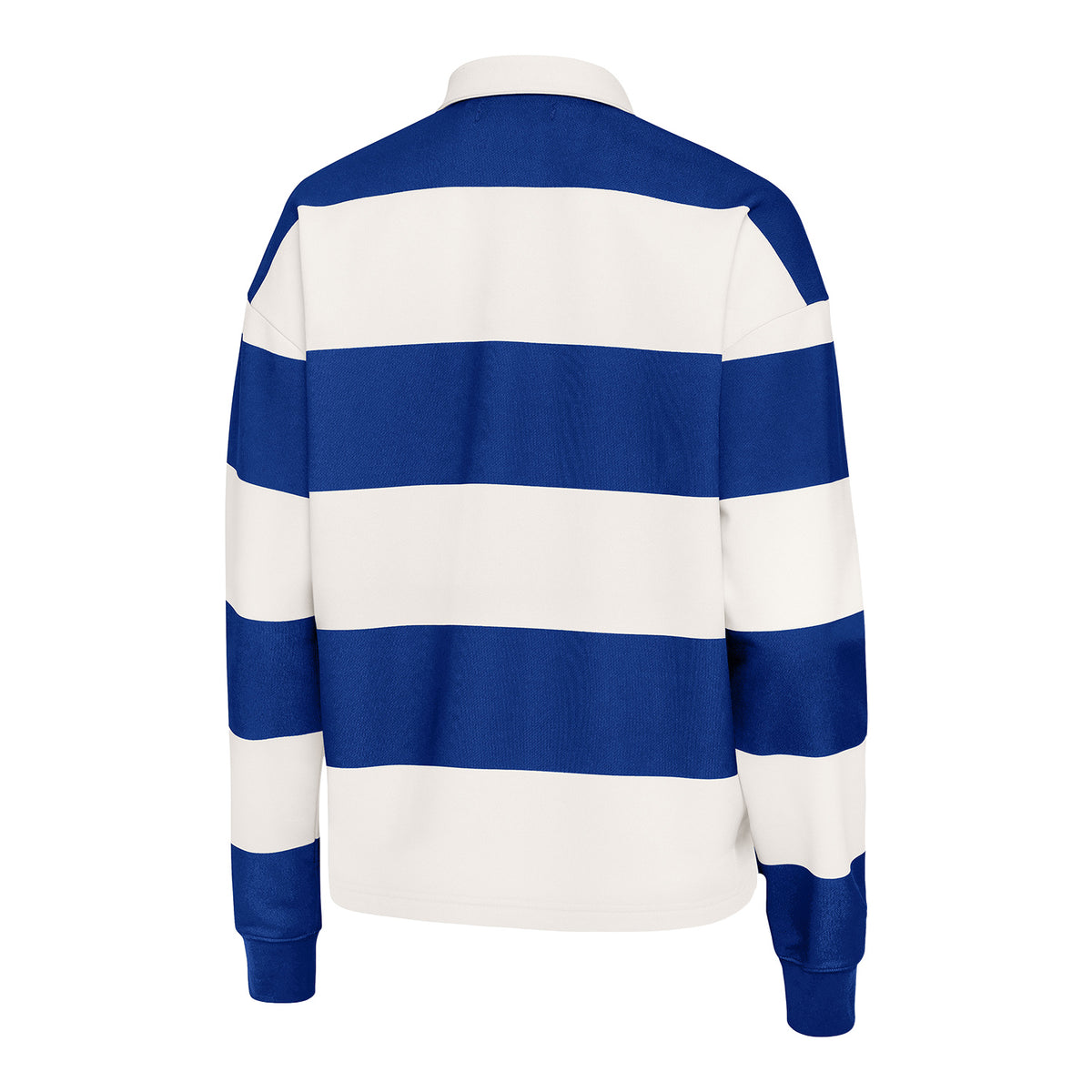 Antigua Kansas Jayhawks Ladies Banner Rugby Long Sleeve Blue/White Polo