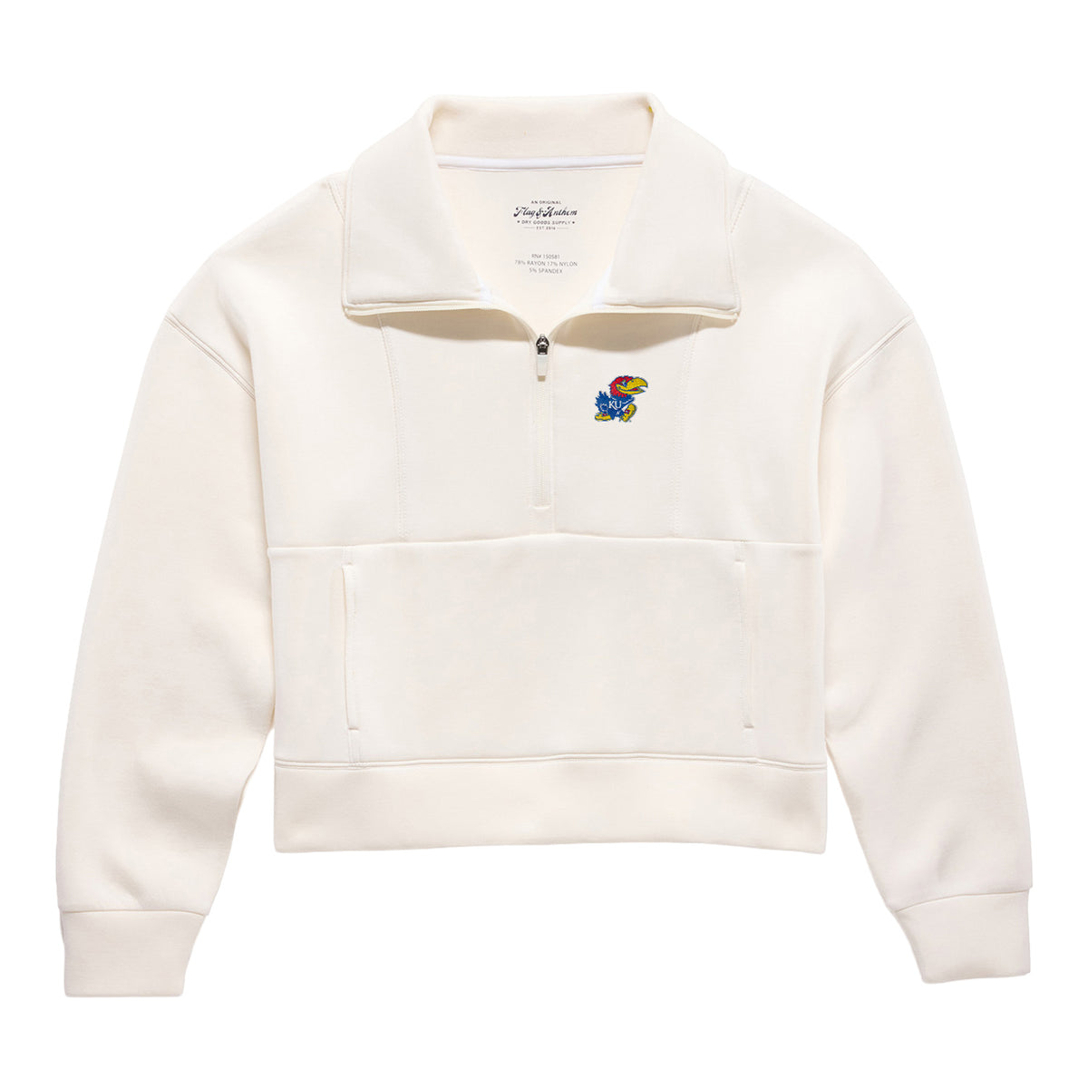 Flag and Anthem Women's Kansas Soft Scuba 1/2 Zip