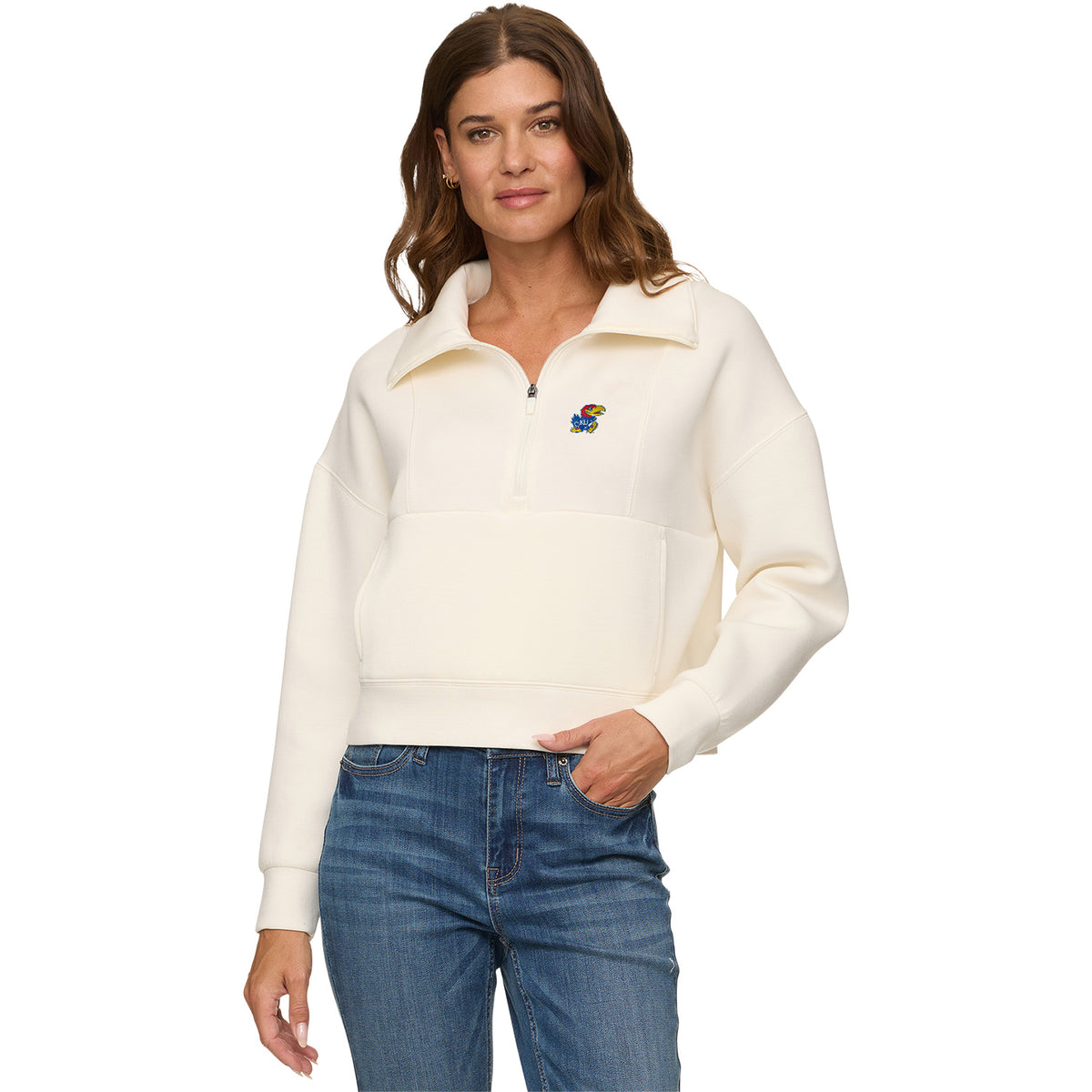Flag and Anthem Women's Kansas Soft Scuba 1/2 Zip