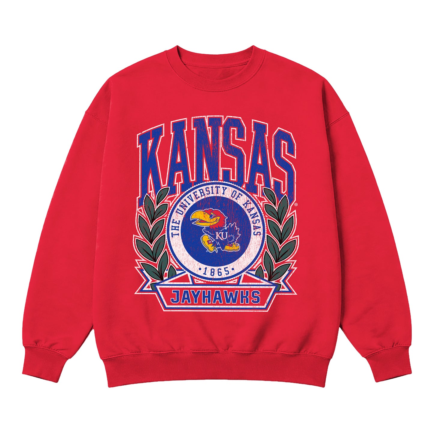 Gameday Couture Women's Kansas Crest Drop Shoulder Crewneck