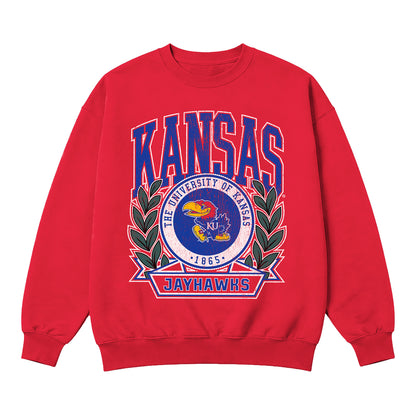 Gameday Couture Women's Kansas Crest Drop Shoulder Crewneck