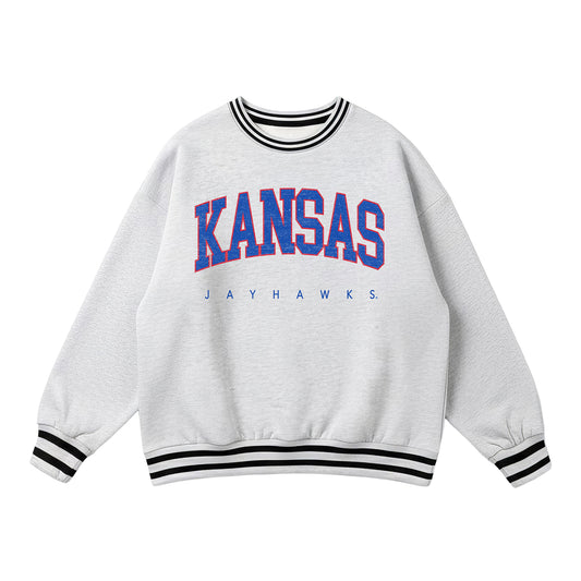 Gameday Couture Women's Kansas Ringer Stripe Crewneck