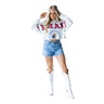 Gameday Social Women's Kansas Jayhawks Soft Cropped Split Sleeve Crewneck
