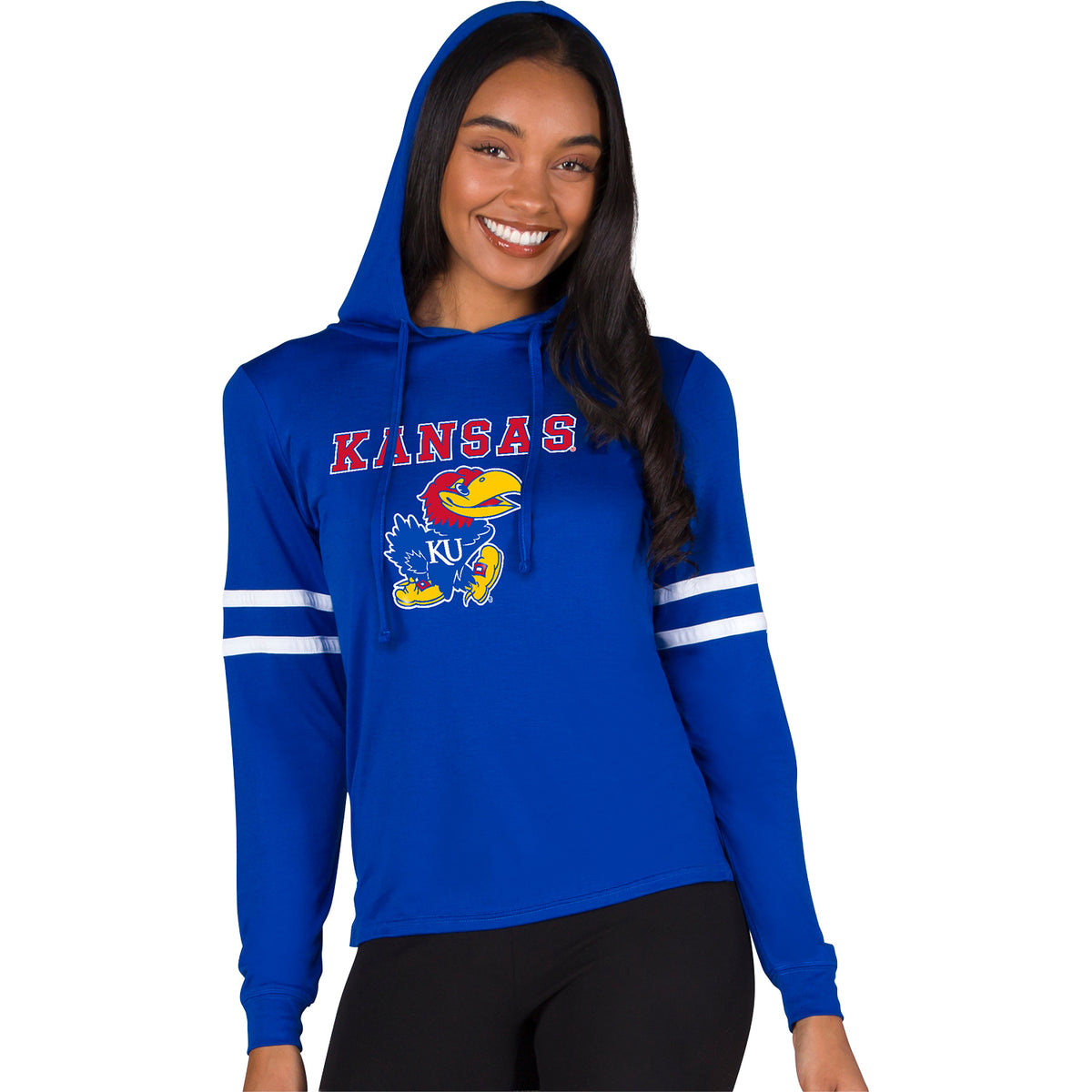 Concepts Sport Kansas Jayhawks Marathon Ladies Knit Hoodie