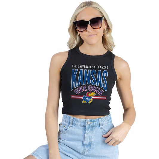Gameday Couture Women's Kansas Rock Chalk Cropped Tank