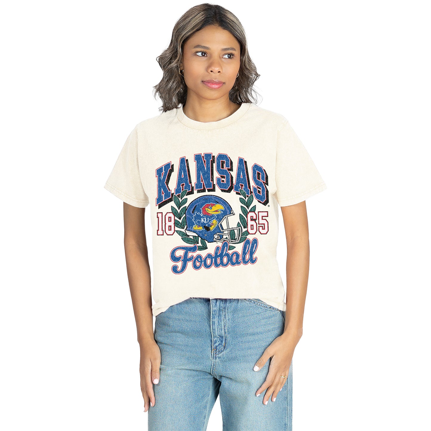 Gameday Couture Women's Kansas Jayhawks Football Crest Tee