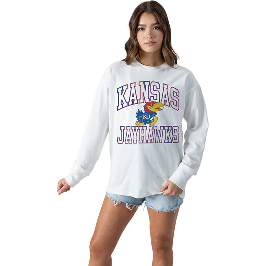 Gameday Couture Women's Kansas Jayhawks Box Lettering Long Sleeve Tee