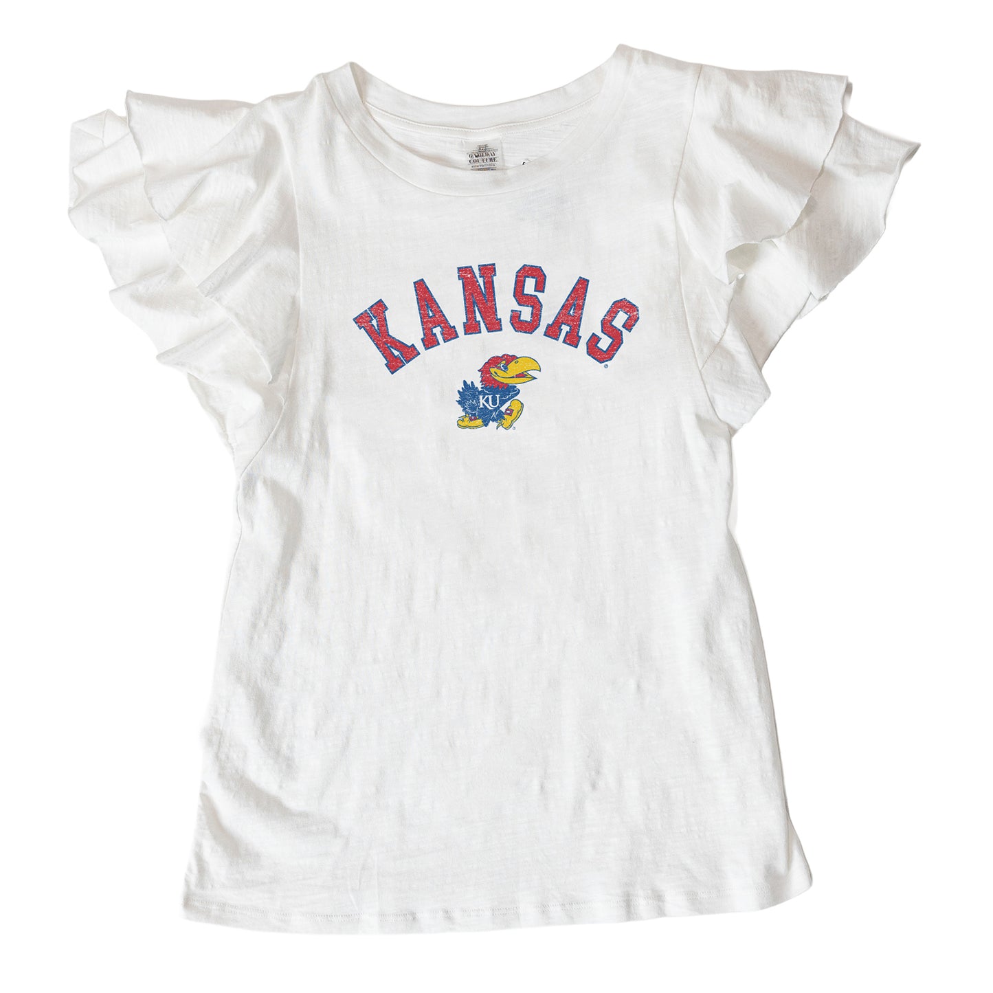 Gameday Couture Women's Kansas Jayhawks Ruffle Sleeve Tee