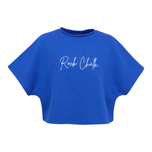 Emerson Street Women's Kansas Rock Chalk Script Flowy T-shirt