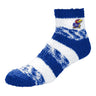For Bare Feet Kansas Jayhawks Blue Stripe Fuzzy Sock