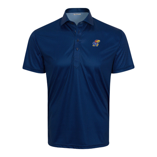 Collars and Co Kansas Jayhawk Diamond Dot Polo