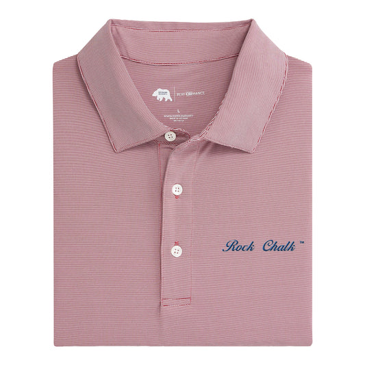 Onward Reserve Kansas Rock Chalk Script Stripe Polo