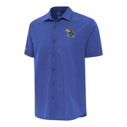 Antigua Kansas Jayhawks Activate Buttondown Woven Polo
