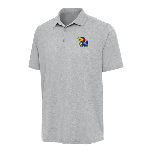 Antigua Kansas Jayhawks Par 3 Polo - Grey