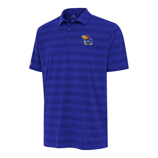 Antigua Kansas Jayhawks Stripe Tunnel Polo - Blue
