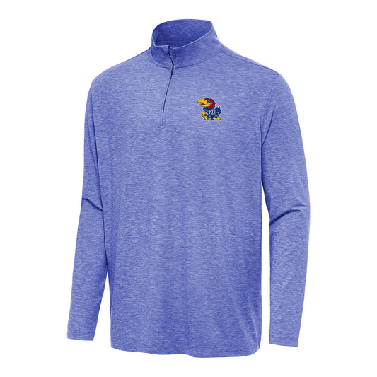 Antigua Kansas Jayhawks Hunk 1/4 Zip Pullover - Blue