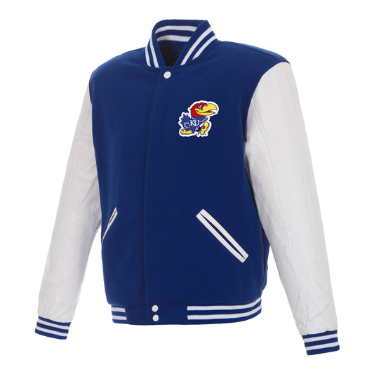 JH Design Kansas Jayhawks Reversible Varsity Jacket