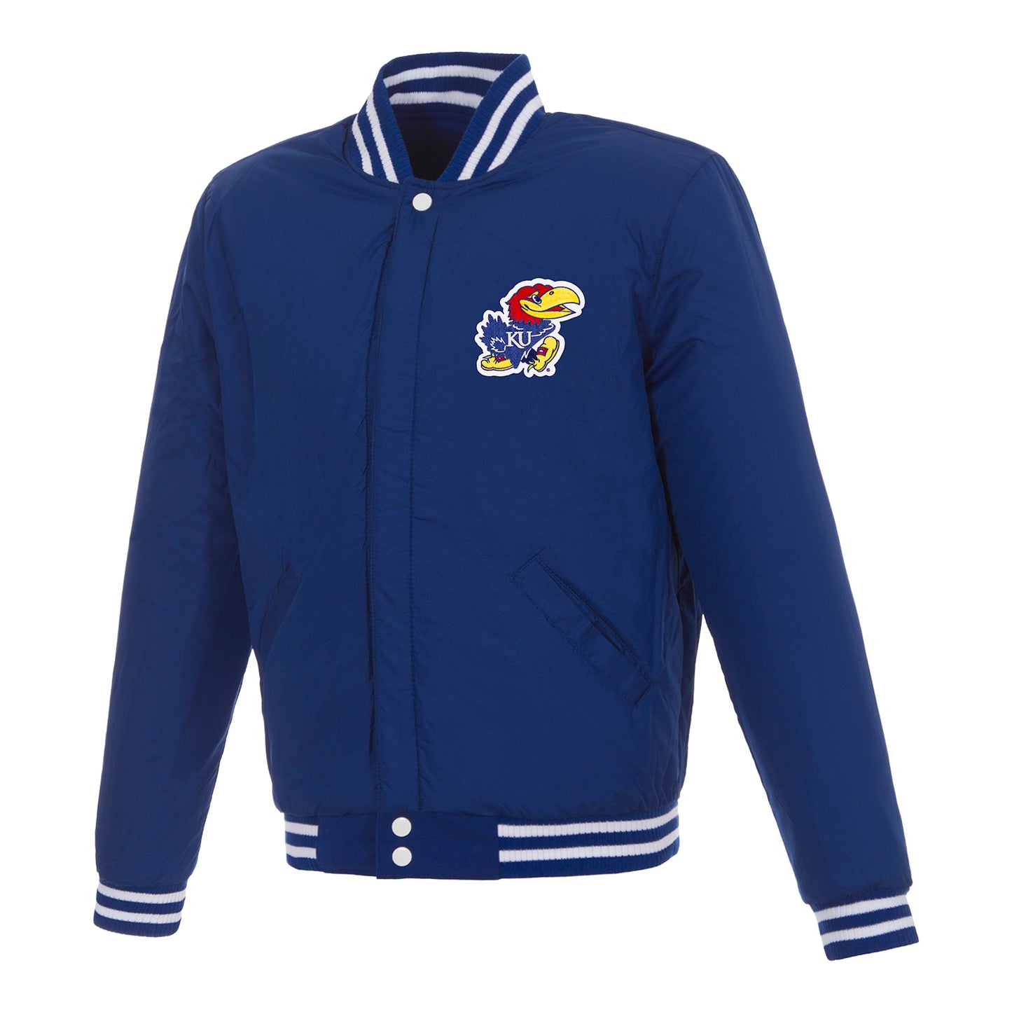 JH Design Kansas Jayhawks Reversible Varsity Jacket