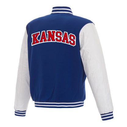 JH Design Kansas Jayhawks Reversible Varsity Jacket