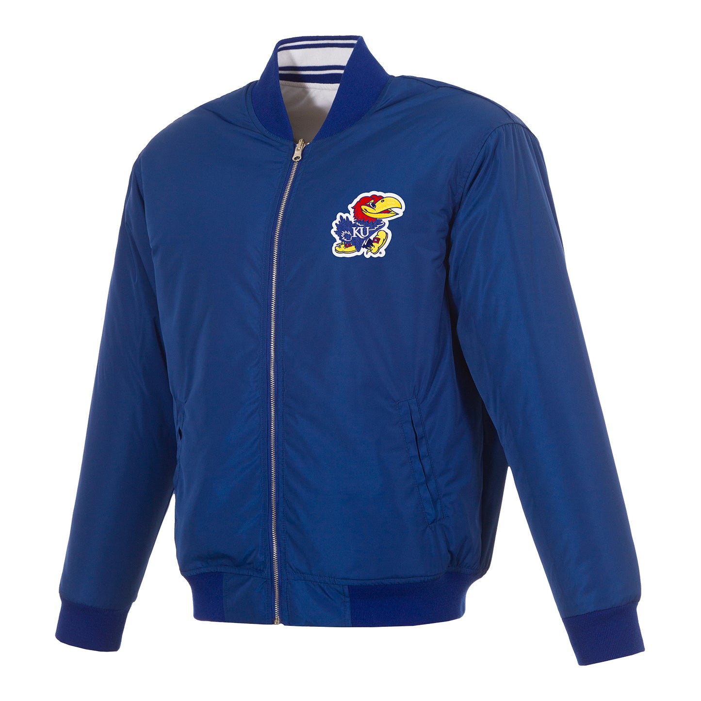 JH Design Kansas Jayhawks Reversible Flight Jacket