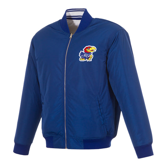 JH Design Kansas Jayhawks Reversible Flight Jacket