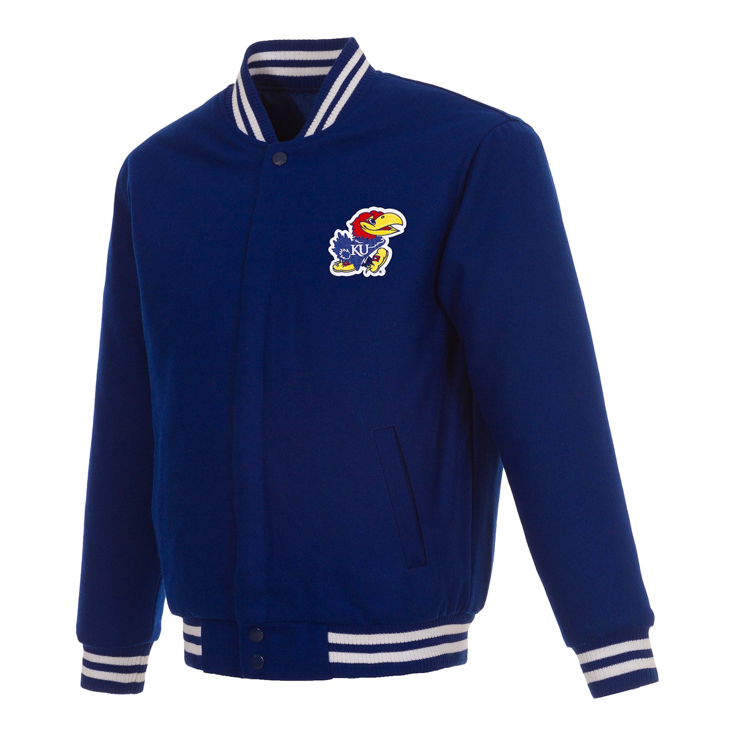 JH Design Kansas Jayhawks Reversible All Wool Jacket