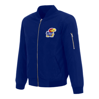 JH Design Kansas Jayhawks Nylon Bomber Jacket