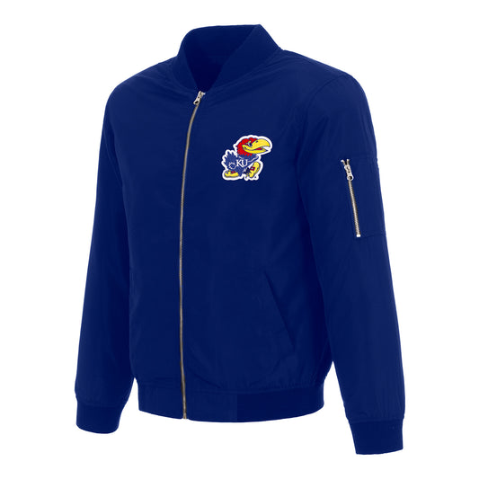 JH Design Kansas Jayhawks Nylon Bomber Jacket